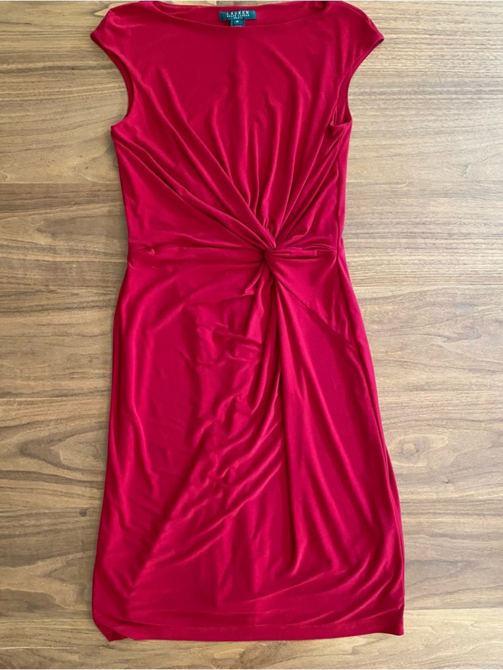Lauren Ralph Lauren Red Twist-Front Sheath Dress